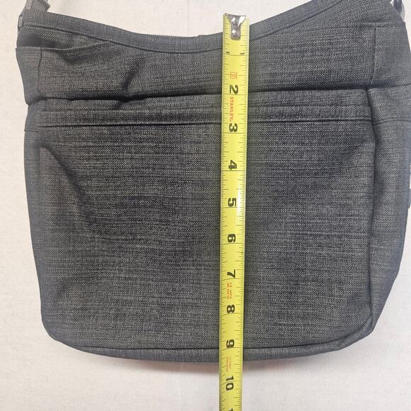 LL Bean Wayside Expandable Crossbody Bag Gray Polyester Canvas 300089 - Picture 3 of 8